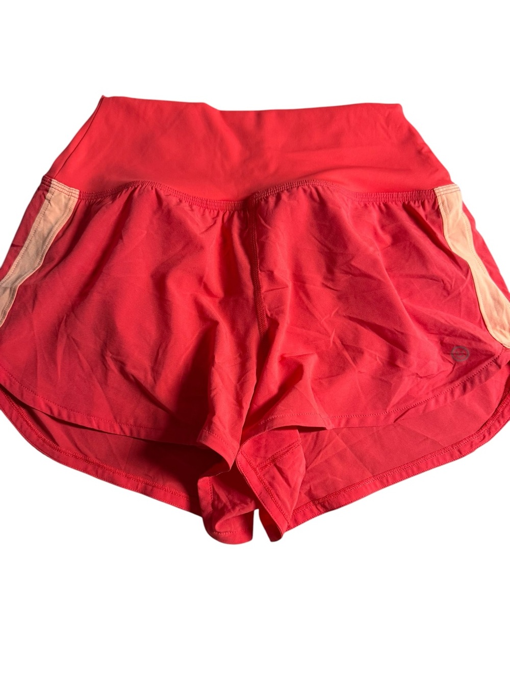 Gilly Hicks Bright Coral Athletic Shorts with Peach Panels